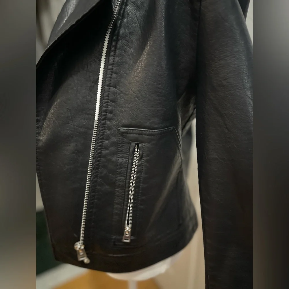 Topshop Faux Leather Jacket - Picture 2 of 6